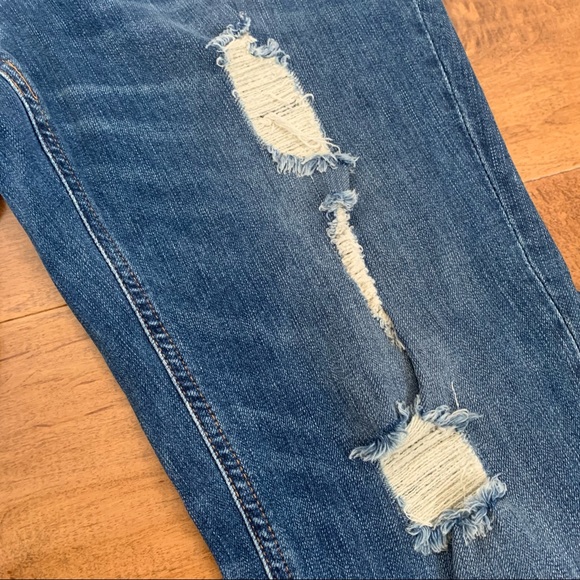 Etcetera Dark Blue Distressed Skinny Jeans - Size 8 (EUC) - Picture 3 of 8